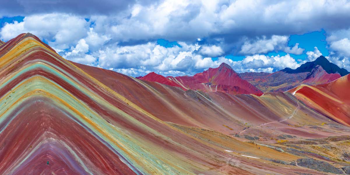 Rainbow Mountain 2 days,Rainbow Mountain Vinicunca in Cusco Peru featuring colorful mineral-striped slopes in the Andes, Rainbow Mountain Single Day