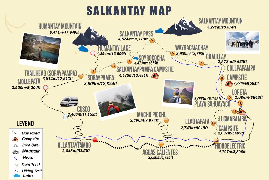 Salkantay Trek Map, Salkantay Trekking