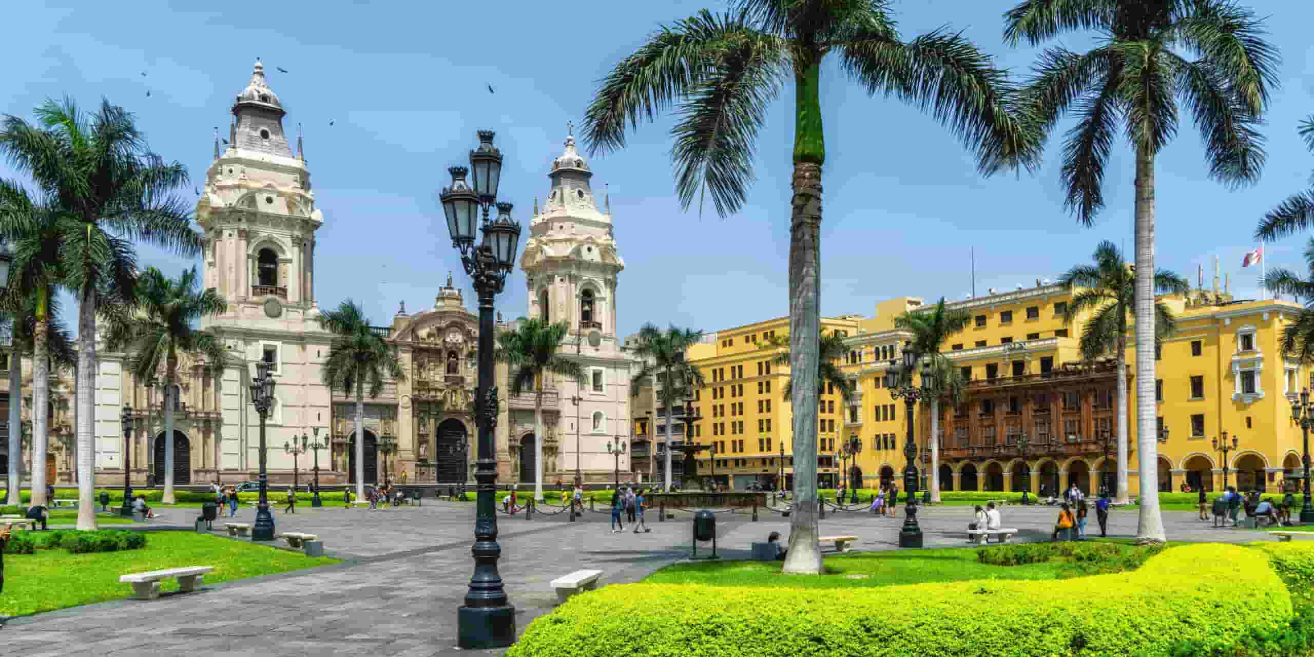 lima Peru,Panoramic view of Lima, Peru’s capital city, featuring modern skyscrapers, coastal cliffs, Pacific Ocean views, and vibrant urban life.